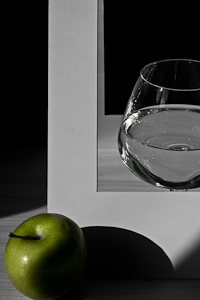 Glass and apple fragment 1