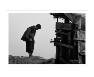 Nepal People in Black and White