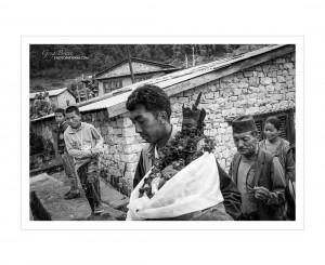 Nepal People in Black and White