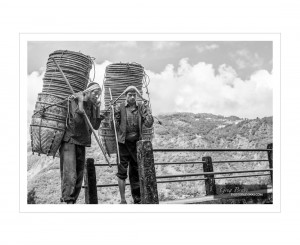 Nepal People in Black and White