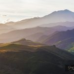 Beautiful hills of Canterbury near Hanmer Springs at sunset, South Island, New Zealand